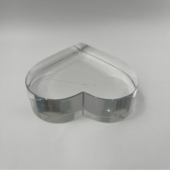 TIFFANY & CO Paperweight Crystal Heart Shaped Authentic with Scratches Luxury - Picture 9 of 12
